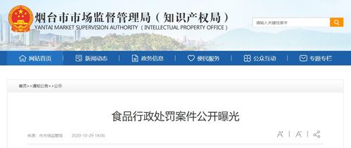 山東省煙臺(tái)市市場(chǎng)監(jiān)管局曝光5起食品行政處罰案件信息